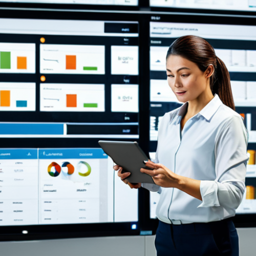 Home 4 **
"A logistics expert in a modern, well-lit warehouse, fully clothed in appropriate business attire. They are using a tablet to monitor a complex supply chain management system displayed on a large screen. Data visualizations show optimized routes and real-time inventory levels. Safe for work, appropriate content, perfect anatomy, natural pose, professional, modest, family-friendly, high-resolution."
**